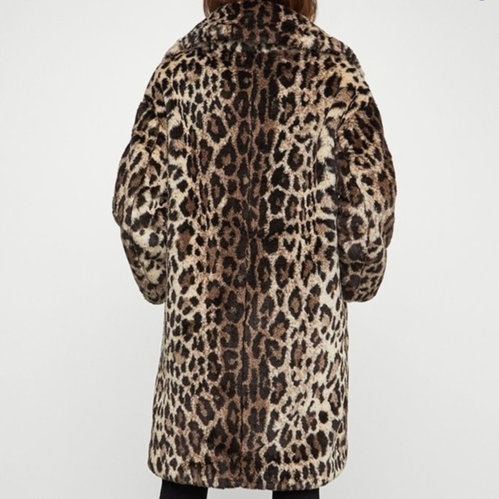 BCBG Tan Leopard Ariel Wool-Blend Peacoat XS - Picture 2 of 15